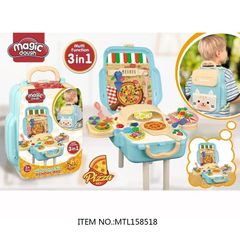 Bộ Vali Đất Sét Tự Khô Làm Bánh Pizza 3in1 - Đất Nặn An Toàn Cho Bé, 10 Màu Sắc Sáng Tạo