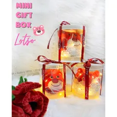 Set quà tặng gấu dâu cho bạn gái 20/10 có đèn led kèm túi giá rẻ