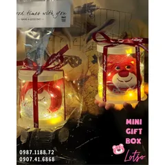 Set quà tặng gấu dâu cho bạn gái 20/10 có đèn led kèm túi giá rẻ