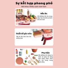 Đồ Chơi Bếp Nấu Ăn Hiệu Ứng Hơi Nước Cho Bé - Bộ Mini 23 Chi Tiết, An Toàn, Học Tập, Giới thiệu Bé Gái 3 Tuổi Trở Lên