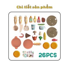 Đồ Chơi Bếp Nấu Ăn Hiệu Ứng Hơi Nước Cho Bé - Bộ Mini 23 Chi Tiết, An Toàn, Học Tập, Giới thiệu Bé Gái 3 Tuổi Trở Lên