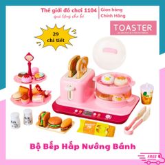 Bộ bếp nấu ăn cho bé TOASTER 29 chi tiết có máy nướng và xửng hấp bánh