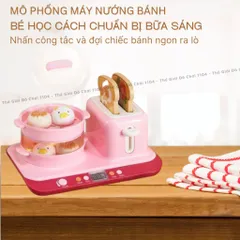 Bộ bếp nấu ăn cho bé TOASTER 29 chi tiết có máy nướng và xửng hấp bánh