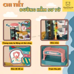 Bộ Đồ Chơi Lắp Ráp Đường Hầm Khủng Long & Sư Tử - Đường Đua Ô Tô Siêu Tốc An Toàn Cho Trẻ Em, Kích Thích Sự Khéo Léo và Tư Duy