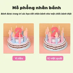 Đồ Chơi Bánh Sinh Nhật Bằng Gỗ - Bộ Cắt Bánh Kem An Toàn Cho Bé Từ 1-5 Tuổi - Đồ Chơi Phát Triển Kỹ Năng Sáng Tạo