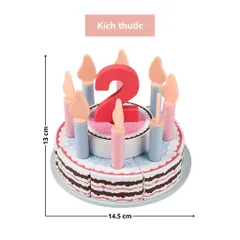 Đồ Chơi Bánh Sinh Nhật Bằng Gỗ - Bộ Cắt Bánh Kem An Toàn Cho Bé Từ 1-5 Tuổi - Đồ Chơi Phát Triển Kỹ Năng Sáng Tạo