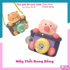 Máy ảnh thổi bong bóng xà phòng BeiDiOu phát nhạc kèm dây đeo 2 lọ xà phòng
