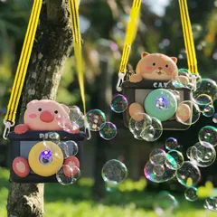 Máy ảnh thổi bong bóng xà phòng BeiDiOu phát nhạc kèm dây đeo 2 lọ xà phòng
