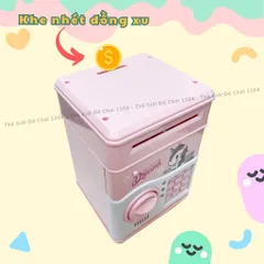 Két sắt mini thông minh đựng tiền tiết kiệm cho bé Ngựa Pony, ống heo tiết kiệm có khóa, thegioidochoi1104