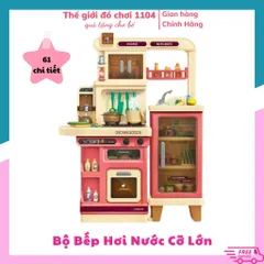 Bộ đồ chơi nhà bếp cho bé cỡ lớn 1 mét, có khói, đồ chơi nấu ăn
