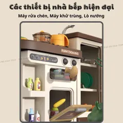 Bộ đồ chơi nhà bếp cho bé cỡ lớn 1 mét, có khói, đồ chơi nấu ăn