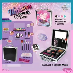 Cốp trang điểm cho bé cao cấp bằng nhôm 15 chi tiết, đồ chơi make up an toàn cho bé gái