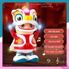 Đồ chơi cậu bé múa lân biết đi, phát nhạc, đồ chơi phát triển trí tuệ, dành cho trẻ sơ sinh
