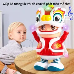 Đồ chơi cậu bé múa lân biết đi, phát nhạc, đồ chơi phát triển trí tuệ, dành cho trẻ sơ sinh