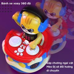 Đồ Chơi Âm Nhạc Con Mèo DJ Xoay 360 Độ - Đồ Chơi Giải Trí Kích Thích Trí Não Cho Trẻ Em