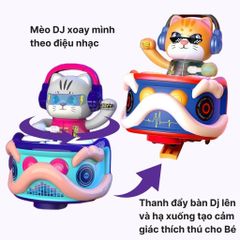 Đồ Chơi Âm Nhạc Con Mèo DJ Xoay 360 Độ - Đồ Chơi Giải Trí Kích Thích Trí Não Cho Trẻ Em