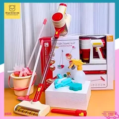 Đồ chơi máy hút bụi cho bé, 3 đầu hút, sử dụng pin, đồ chơi dọn dẹp nhà cửa