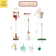 Đồ chơi máy hút bụi cho bé, 3 đầu hút, sử dụng pin, đồ chơi dọn dẹp nhà cửa