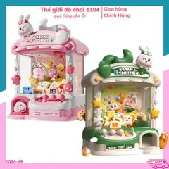Máy gắp thú Thỏ tinh nghịch giá rẻ size to, có thời gian/nhạc/đèn, đồ chơi gắp gấu mini