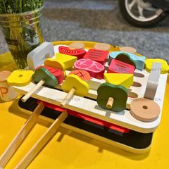 Đồ Chơi Bếp Nướng BBQ Gỗ Kabeiqi 26 Chi Tiết - Đồ Chơi Nhà Bếp An Toàn Cho Trẻ 3 Tuổi Trở Lên