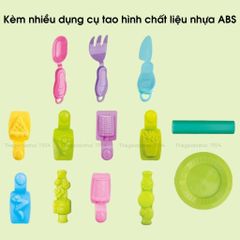 Đồ Chơi Đất Nặn Khuôn Làm Bánh Chú Ếch Xanh - Bộ 5 Hủ Đất Sét An Toàn Cho Bé, 13 Chi Tiết Phát Triển Sáng Tạo