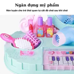 Bộ bàn trang điểm cho bé cỡ lớn kèm đàn piano và nhiều phụ kiện - Đồ chơi phát triển kỹ năng xã hội cho trẻ từ 4 tuổi trở lên