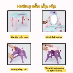 Bộ bàn trang điểm cho bé cỡ lớn kèm đàn piano và nhiều phụ kiện - Đồ chơi phát triển kỹ năng xã hội cho trẻ từ 4 tuổi trở lên