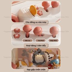 Máy gắp thú bông chim cánh cụt dễ thương, có thời gian/nhạc/đèn tặng gấu mini, trò chơi gắp thú