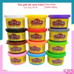 Đất Xét Tự Khô 12 Hũ Nhiều Màu Kèm 5 Khuông Tạo Hình - Đất Nặn An Toàn Cho Bé Từ 3 Tuổi - Đồ Chơi Phát Triển Tư Duy Sáng Tạo