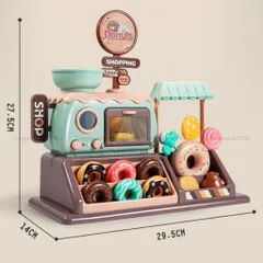 Bộ đồ chơi máy làm bánh Donut 34 chi tiết, đồ chơi quầy siêu thị bán hàng cho bé