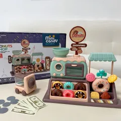 Bộ đồ chơi máy làm bánh Donut 34 chi tiết, đồ chơi quầy siêu thị bán hàng cho bé