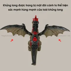 Đồ chơi Khủng Long đẻ trứng, có cánh, biết đi, có đèn, kêu grầm grừ