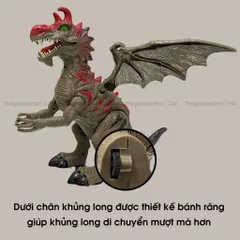 Đồ chơi Khủng Long đẻ trứng, có cánh, biết đi, có đèn, kêu grầm grừ