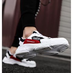 Giày Sneaker Nam G22 Trắng Đỏ - Da Cao Cấp Thoáng Khí, Phong Cách Trẻ Trung, Đi Học Đi Chơi, Dây Buộc Thể Thao