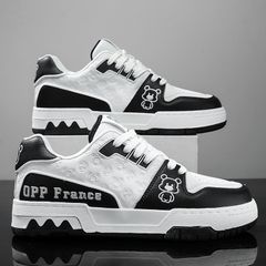 Giày nam sneaker GN06M OQQQ Gấu trắng đen - Giày thể thao thời trang đi học, đi chơi, đi làm, dễ phối đồ