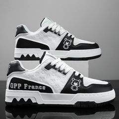 Giày nam sneaker GN06M OQQQ Gấu trắng đen - Giày thể thao thời trang dễ phối đồ cho học sinh, đi chơi, đi làm
