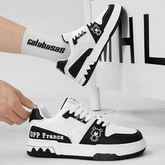 Giày nam sneaker GN06M OQQQ Gấu trắng đen - Giày thể thao thời trang dễ phối đồ cho học sinh, đi chơi, đi làm