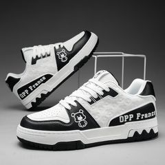 Giày nam sneaker GN06M OQQQ Gấu trắng đen - Giày thể thao thời trang dễ phối đồ cho học sinh, đi chơi, đi làm