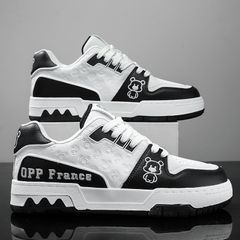 Giày nam sneaker GN06M OQQQ Gấu trắng đen - Giày thể thao thời trang dễ phối đồ cho học sinh, đi chơi, đi làm