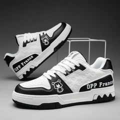 Giày thể thao nam GN06M OQQQ Sneaker Gấu Trắng Đen - Thời Trang Đi Học, Đi Chơi, Dễ Phối Đồ