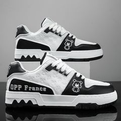 Giày thể thao nam GN06M OQQQ Sneaker Gấu Trắng Đen - Thời Trang Đi Học, Đi Chơi, Dễ Phối Đồ