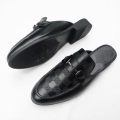 Giày Sục Nam Da Lì Dập Vân Thời Trang - Đế Khâu Chắc Chắn, Dễ Phối Đồ, Phong Cách Đi Làm, Đi Học, Đi Chơi