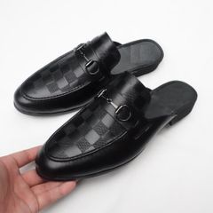 Giày Sục Nam Da Lì Dập Vân Thời Trang - Đế Khâu Chắc Chắn, Dễ Phối Đồ, Phong Cách Đi Làm, Đi Học, Đi Chơi