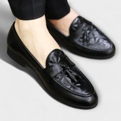 Giày Lười Nam Công Sở Da Mềm Họa Tiết 3D - Giày Da Cao Cấp Đế Khâu Chắc Chắn Dễ Phối Đồ, Thời Trang Đi Học Đi Chơi