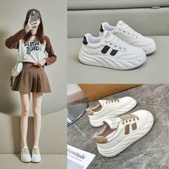 Giày Sneaker Nữ Độn Đế Bánh Mì Buộc Dây Hàn Quốc Thời Trang Dễ Phối Đồ - Phù Hợp Đi Học, Đi Chơi, Đi Làm
