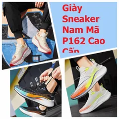 Giày Nam P162 Sneaker Cao Cấp Phong Cách Hàn Quốc - Thời Trang Trẻ Trung, Lý Tưởng Đi Học, Đi Chơi