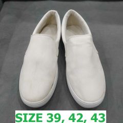 Giày Lười Nam Slip-on G16 TRẮNG - Đế Bằng Thoáng Khí Dễ Phối Đồ, Phong Cách Đi Học, Đi Chơi - Hàng Chất Lượng Tồn Kho Có Lỗi Nhỏ