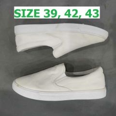 Giày Lười Nam Slip-on Thoáng Khí G16 Trắng - Giày Đi Học Đi Chơi, Xả Hàng, Ảnh Thật, Giá Rẻ, Chất Lượng Cao