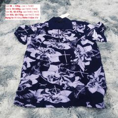 Áo Polo Nam Ngắn Tay Họa Tiết Hoa - Vải Cá Sấu Co Giãn 4 Chiều, 3 Màu Đen, Trắng, Xanh Than, Giá Hời Chất Lượng Cao
