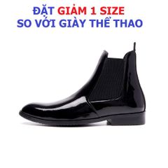 Giày Chelsea Boot Nam Cao Cổ Đen Bóng - Chất Lượng Cao, Đế Siêu Bền, Tăng Chiều Cao 3cm, Phong Cách Thời Trang Cho Nam